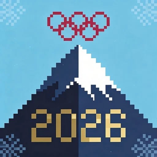 Lego-like Olympics 2026 logo