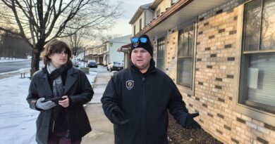 Our reporter and Central Penn public safety officer Trevor Mrakovich walking a patrol route on College Hill Road